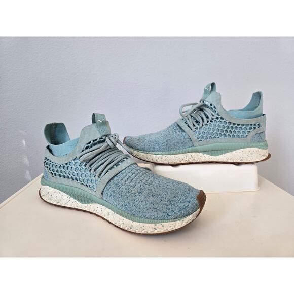 PUMA Foreverrun Nitro Knit Women US 10 Blue Teal Mesh Sneakers Comfort Training - Picture 2 of 8